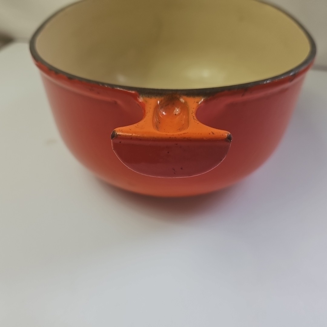 Le Creuset Rare Vintage Enzo Mari La Mama Orange #21 Cast Iron