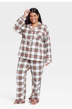 Womens Plus Size 3X Tartan Plaid Flannel Pajama Set 2 Pc Lounge Wondershop
