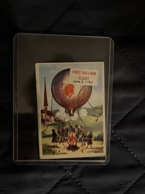 TOPPS VINTAGE 1954 SCOOP CARD#134: FIRST BALLOON FLIGHT JUNE 5,1793