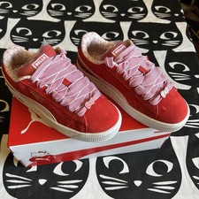 Mujer PUMA Hello Kitty Gamuza XL Zapato Atlético Rojo Blanco NUEVO EN CAJA talla 7.5