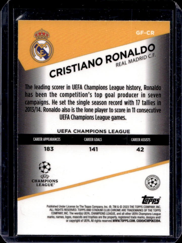 2022-23 Topps Stadium Club Chrome UEFA Cristiano Ronaldo Goal Force #GF-CR view 2