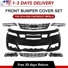 Front Bumper Cover Primed & Grille Assembly Kit For 2014-2020 Chevrolet Impala