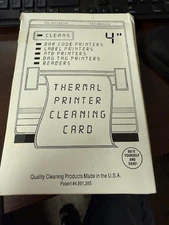 25pk Thermal Printer Cleaning 4" Cards For Direct Ribbon Barcode Receipt