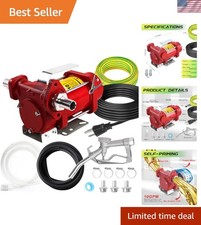 Compact Automatic Fuel Transfer Pump with Manual Nozzle - Ideal for All Vehicles