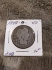 1898-0 Barber Silver 25¢ Cent Quarter-Better Grade? Buying As Shown AG+