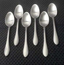 Oneida Jackson Satin Matte Teaspoons Spoons Stainless Flatware Lot of 6 K160
