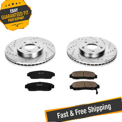 Power Stop K2292 Drilled/Slotted Brake Rotors & Z23 Evolution Ceramic Brake Pads