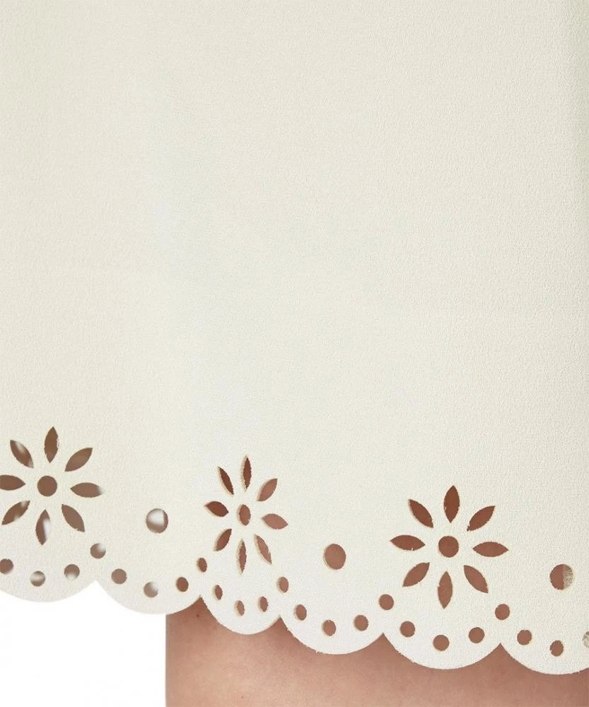 Abito Moschino economico e chic avorio bianco sporco orlo smerlato 12uk prezzo consigliato £ 299 nuovo