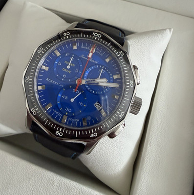 Jean Marcel Chronograph Adrenalin  20 ATM blau Leder Ref.345.60.62 limitiert 