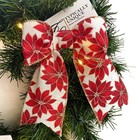 5 Weihnachtsschleifen vorgebunden Weihnachtsstern Drahtrand Geschenkverpackung Basteln "Settia"