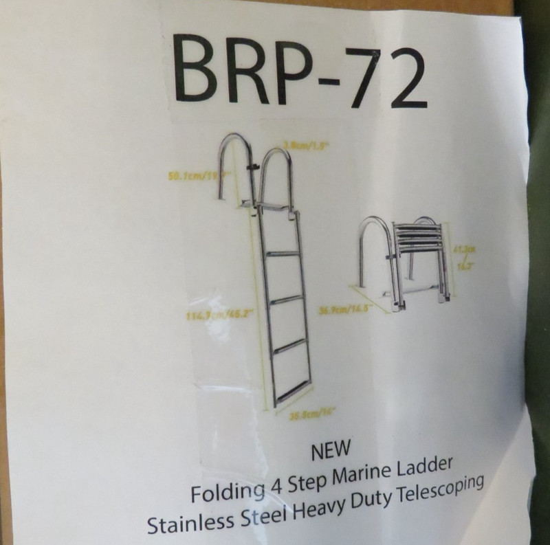 marine fold up 4 step stainleess steel telescoping ladder