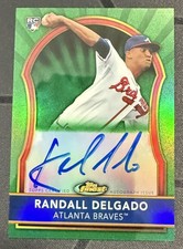 Randall Delgado RC Auto 2011 Topps Finest #62 Rookie Green Refractor /199 Braves