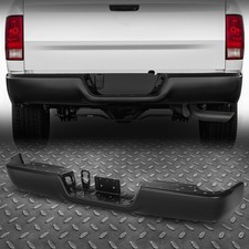 For 09-24 Dodge Ram 1500 Rear Bumper Face Bar Wo Parking Sensor Holes Black