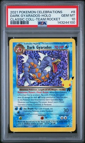2021 POKEMON CELEBRATIONS CLASSIC COLLECTION #8 DARK GYARADOS-HOLO PSA 10