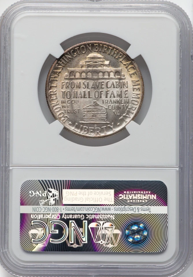 1946-S Booker T. Washington Commemorative Half Dollar NGC MS66 Mintage 500,279 - Image 2 of 4