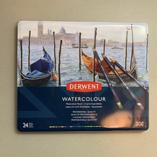 Derwent Watercolour Pencils Metal Tin 24 Set For Painting Drawing Sketching
