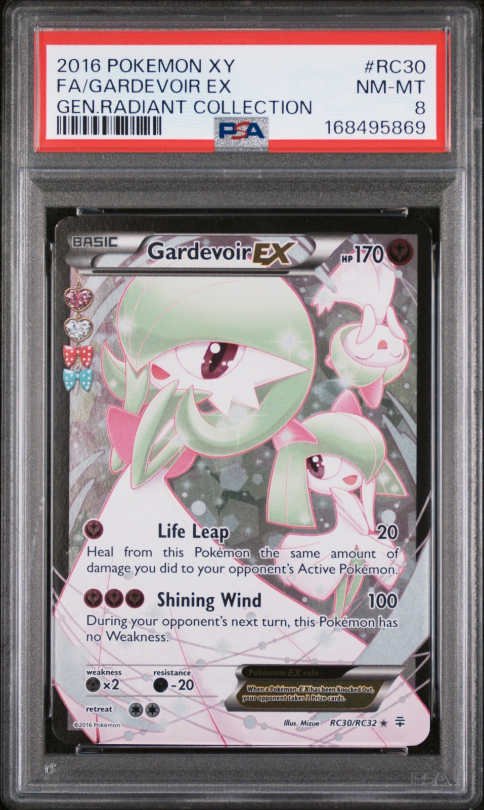 2016 POKEMON XY GENERATIONS RADIANT COLLECTION #RC30 FULL ART/GARDEVOIR EX PSA 8