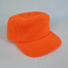 VTG 90s (?) Dorfman Pacific Blaze Orange Felt Hunting Cap Ear Flaps Hat USA Made