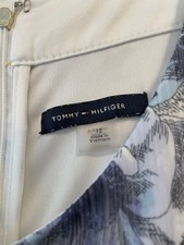 Tommy Hilfiger Yellow Blue Floral A-Line Midi Dress Sleeveless Size 12