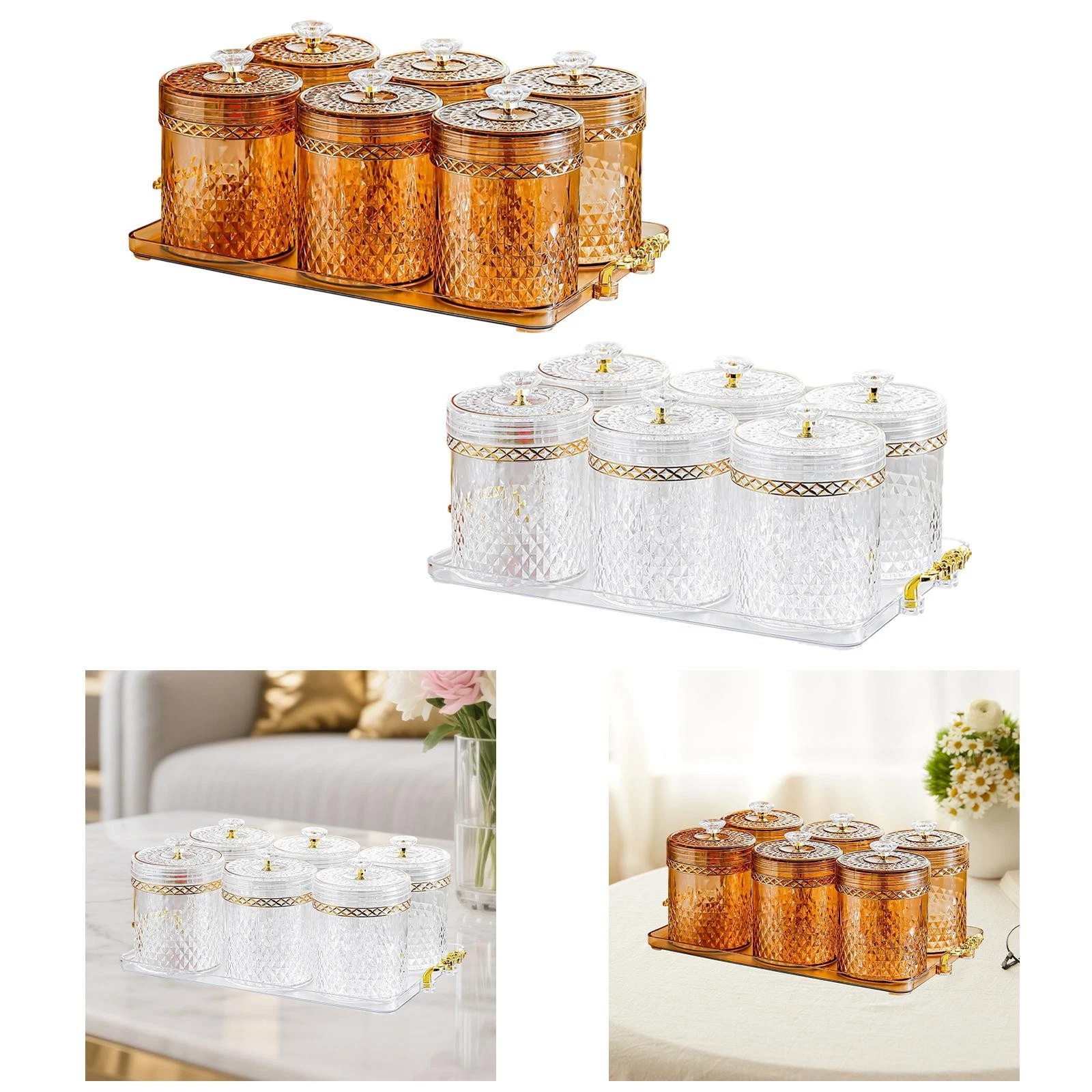 Food Storage Container Organizer Multfunctional Reusable Seasoning Jar Rack