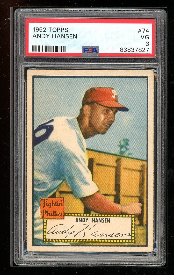 1952 Topps #74 Andy Hansen PSA 3