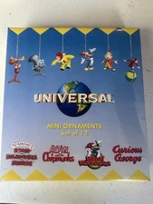 Universal Studios Mini Christmas Ornament Set of 12 1990's NOS Rocky Bullwinkle!