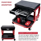 Mechanics Padded Creeper Trolley Seat Car Garage Work Stool Swivel Wheels Chair