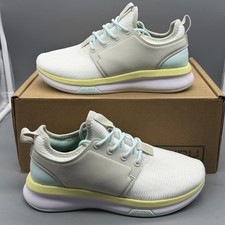 KURU Atom Mujer’s 6 D Ancho Informal Caminar Entrenamiento Zapatos Blanco Azul Hielo ¡NUEVO CON CAJA!
