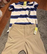 All In Motion Polo Kid Size Large 10/12 And Golf Short Kid Size 12