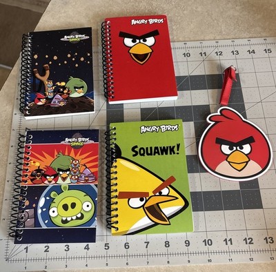 Angry Birds Space - Spiral Notebook - Mead - 6''x4'' Lot Of Four,Plus Luggage Tag