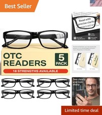 Mens Reading Glasses with Blue Light Shield - 5-Pack Comfort Fit Readers