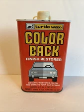 Vtg 1982 Turtle Wax One Step Color Back Finish Restorer Car Polish 16Oz Tin FULL