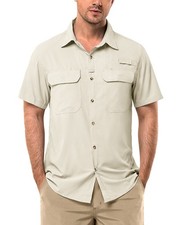 ,Men's UPF 50 UV Short Sleeve Hiking Fishing Shirt Quick Dry Cooling PFG Sun...