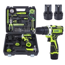 Devenbo 95 Piece Tool Kit with 12V Cordless Drill Two Batteries Case DIY