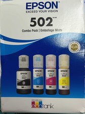 Epson Ecotank 502 Black  Tricolor Ink Bottles 4 Pack Exp 2029