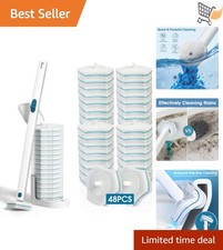 Disposable Toilet Brush Set with 48 Refills Bathroom Cleaning System with Handle