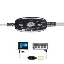 USB IN-OUT MIDI Interface Cable Converter to PC Music Keyboard Adapter CordjQ