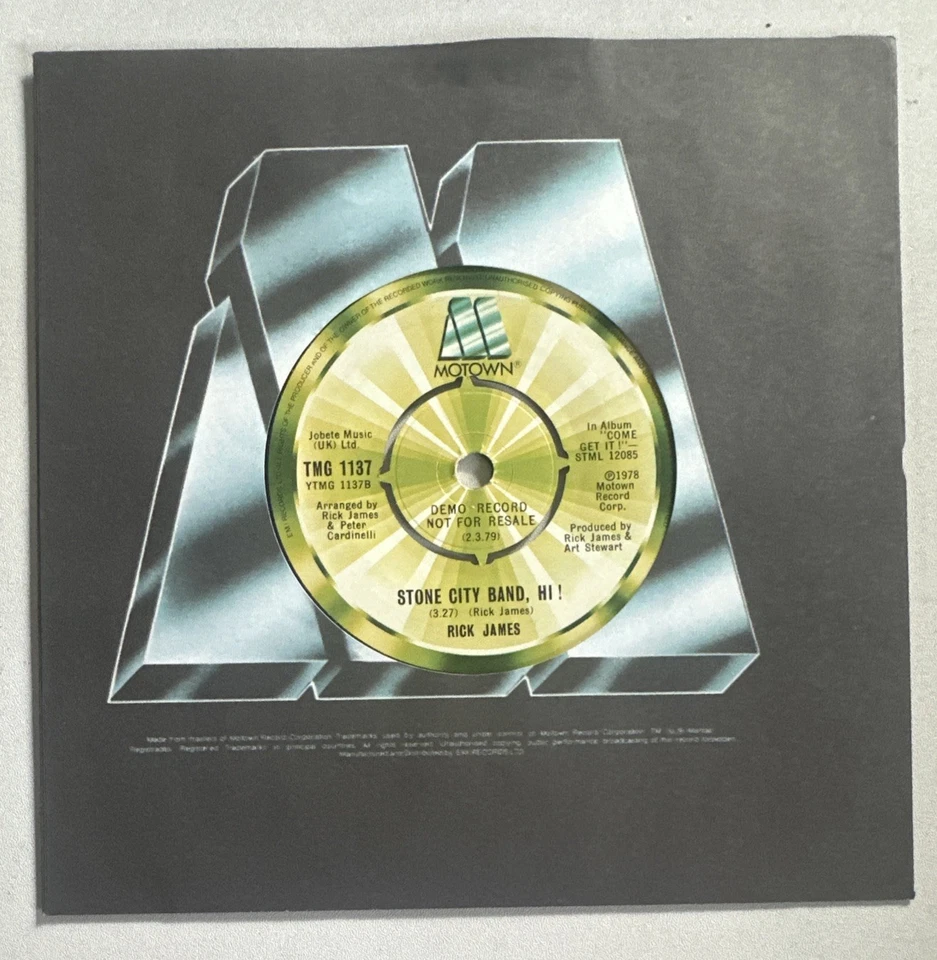 Rick James ~ Demo ~ High On Your Love Suite 7” Motown Vinyl Record EX / M - Image 4 of 4