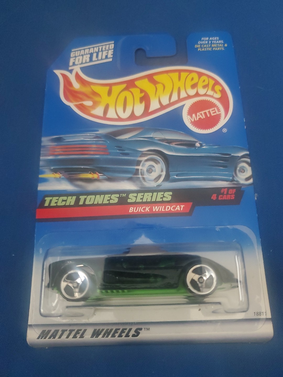 1998 Hot Wheels #745 Tech Tones Series 1/4 BUICK WILDCAT Black w/Chrome 3 Spokes