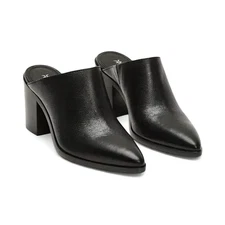FRYE Flynn Leather Mules Women's 8.5 M Slip On Block Heel Pointed Western Black
