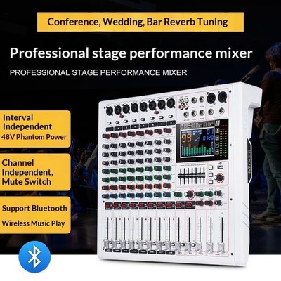 8-channel professional mixer with 99 types of DSP, Bluetooth, and USB interface