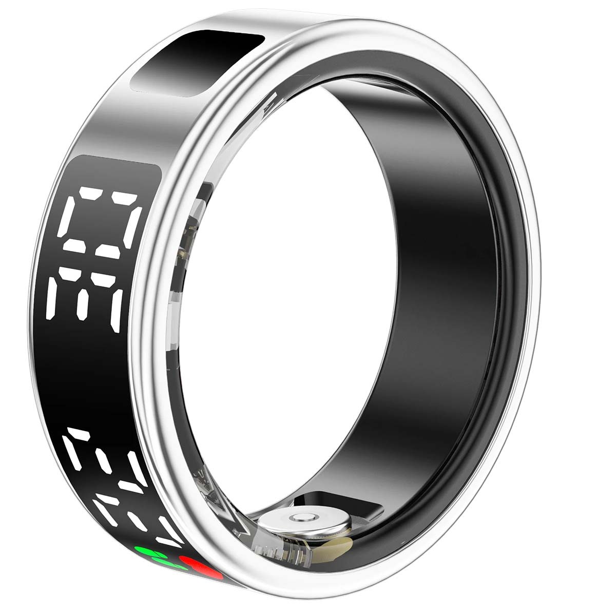 Bague connectée avec écran LED Avizar Saturn taille 8 étui argenté