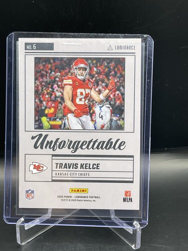 Panini Luminance Travis Kelce 2025 inolvidable #6 Kansas City Chiefs - Imagen 3 de 3