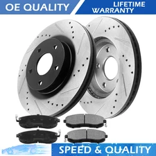 Front Drilled Brake Rotors and Brake Pads for Dodge Durango Grand Cherokee Rotor