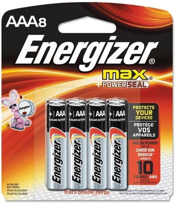 Energizer Max Alkaline AAA Batteries 8 ea
