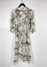 Robe BA&SH femme taille 1 longueur midi genou manches 3/4 volants transparent...