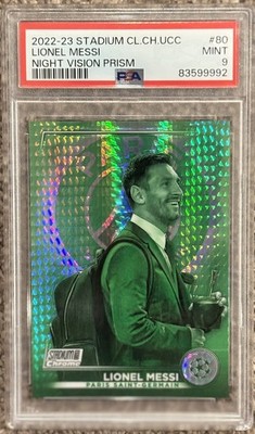 Lionel Messi SSP /199 PSA 9 LOW POP 2022 Stadium Club Chrome Night Vision Prizm 
