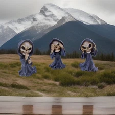 ICE ARMOR 3.5" H 3-PC Grim Reaper Hear-No, See-No, Speak-No Evil Figurine Set...