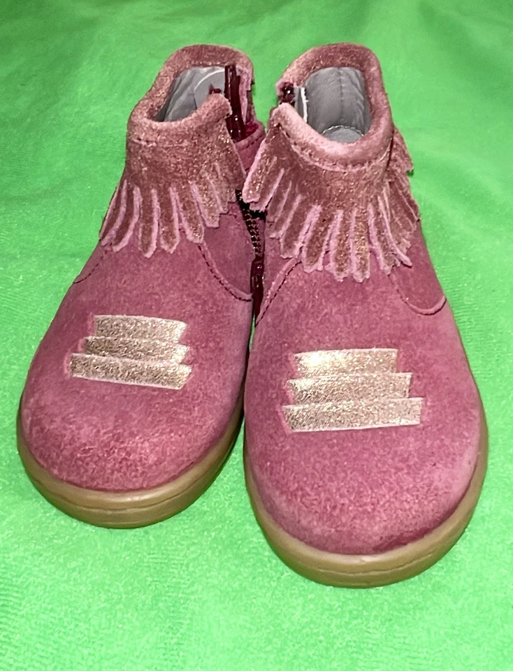 $68 KICKERS GENUINE SUEDE X RUBBER SOLE SIDE ZIPPER X HOOK & LOOP KIDS BOOTS 5 - Image 2 of 4