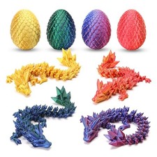 4PCS 3D Printed Dragon Eggs with Dragon Inside, Class Without Keychain